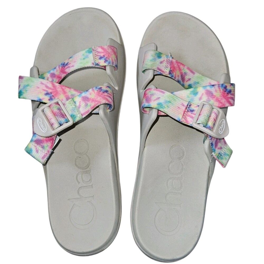 Chaco Chillos Slides Womens Size 11 Beige Pastel Tie Dye Beach Sandals JCH108732